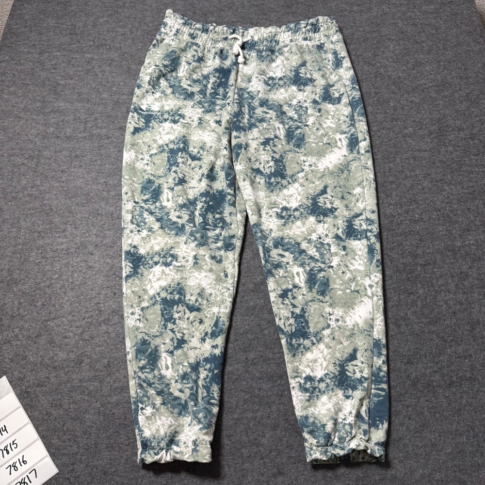 Under Armour Womens Tie Dye Jogger Sweatpants Blue White Loose Fit Medium